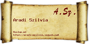 Aradi Szilvia névjegykártya
